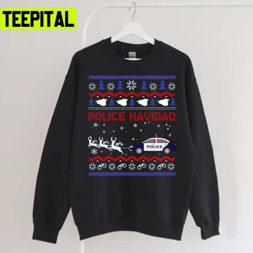 Police Navidad Xmas Graphic Holiday Sweatshirt