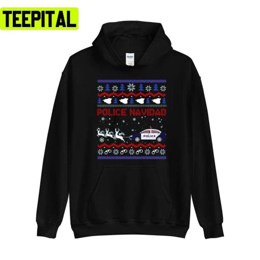 Police Navidad Xmas Graphic Holiday Sweatshirt