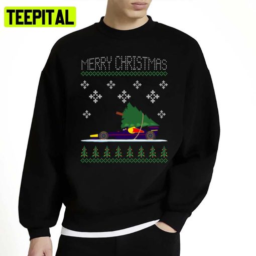 Purple Bull Christmas Car Unisex Sweatshirt