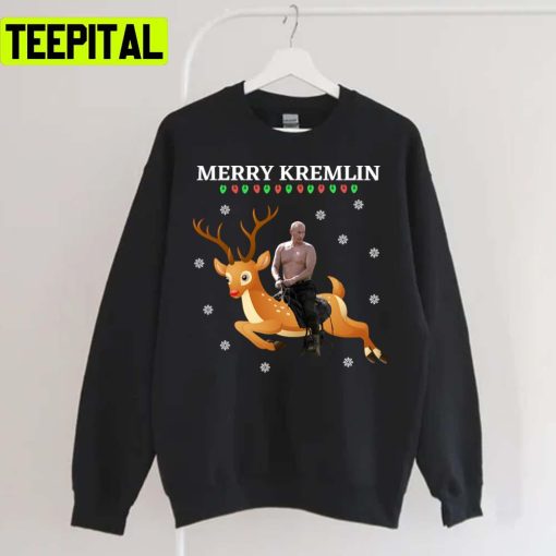 Putin Riding Reindeer Christmas Sweatshirt