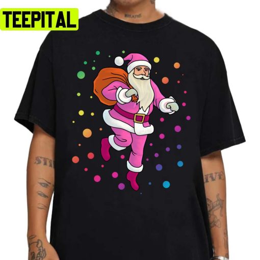 Retro Pink Santa Christmas Unisex Sweatshirt