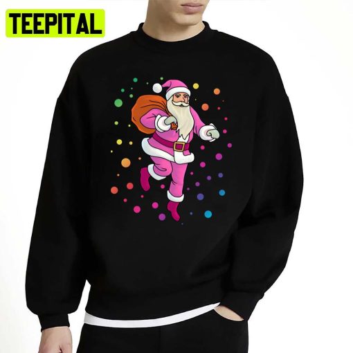 Retro Pink Santa Christmas Unisex Sweatshirt