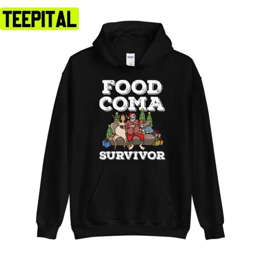 Santa Claus Food Coma Funny Xmas Pun Holiday Sweatshirt