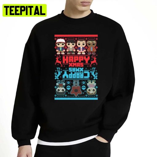 Stranger Pixels Things Xmas Stranger Things Unisex Sweatshirt