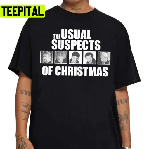 The Usual Christmas Suspects Funny Characters Unisex Sweatshirt