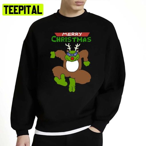 Tmnt Leonardo Reindeer Christmas Ninja Turtle Unisex Sweatshirt