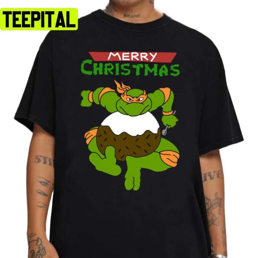 Tmnt Michaelangelo Christmas Pudding Design Unisex Sweatshirt