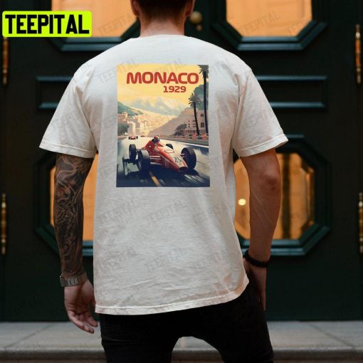 Vintage Monaco Formula 1 Racing Checkered Flag Circuit De Monte Carlo Monaco Grand Prix Unisex T-Shirt