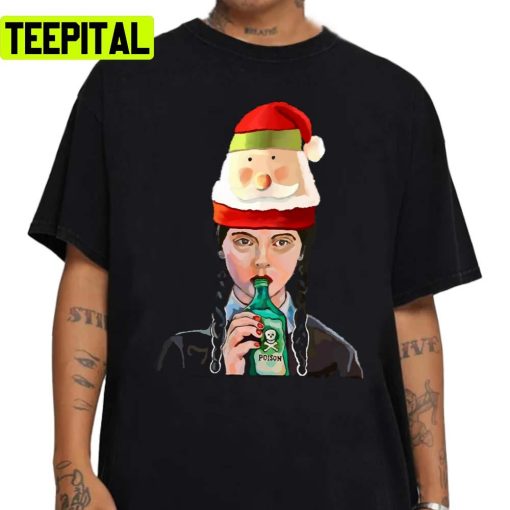 Wednesday Addams Coping With Christmas Hat Unisex Sweatshirt