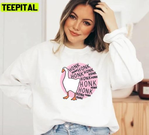 Honk Honk Silly Goose Pink Unisex Sweatshirt