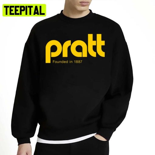 Pratt Retro Logo Black And Gold Unisex Sweatshirt