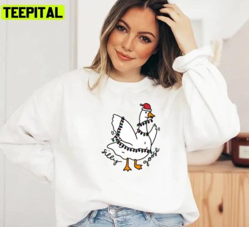 Silly Christmas Goose Unisex Sweatshirt