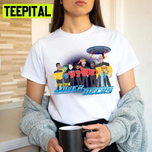 Star Trek Lower Decks Bridge Crew Galaxy Poster Unisex Sweatshirt