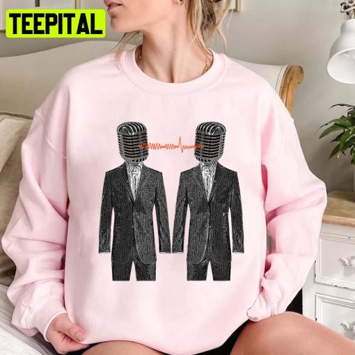 Twin Grey Scale Talking Mikes Unisex Sweatshirt