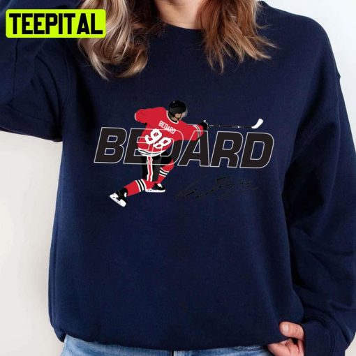 Blackhawks Connor Bedard Bold Text Graphic Signature Unisex Sweatshirt