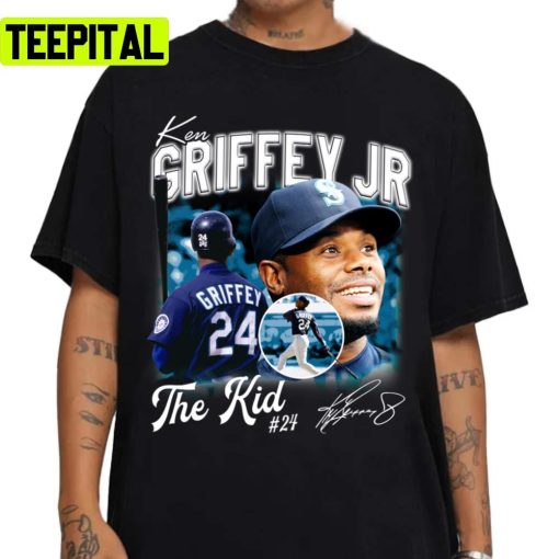 The Kid Baseball Vintage Baseball Lovers Graphic Ken Griffey Jr Unisex T-Shirt