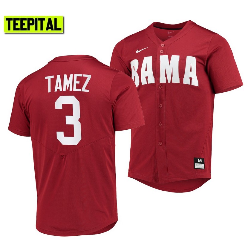Alabama Crimson Tide Dominic Tamez College Baseball Jersey Red