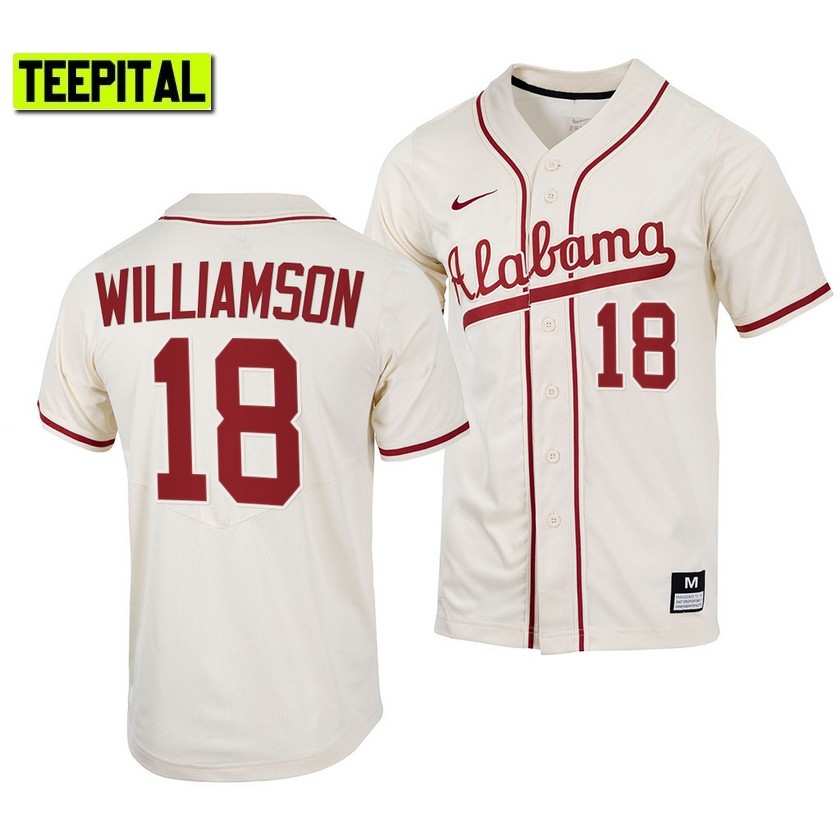 Alabama Crimson Tide Drew Williamson College Baseball Jersey Natural