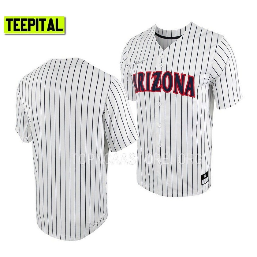 Arizona Wildcats College Baseball White Full-Button Jersey