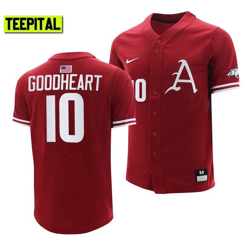 Arkansas Razorbacks Matt Goodheart College Baseball Jersey Cardinal