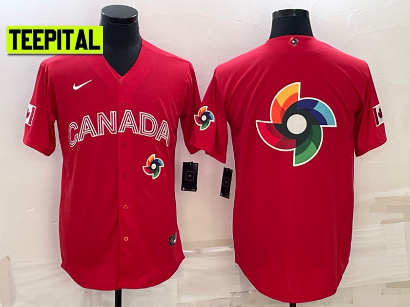 Canada Red 2023 World Baseball Classic Jersey with Big Logo