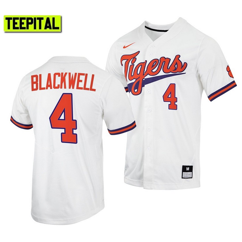 Clemson Tigers Benjamin Blackwell College Baseball Jersey White