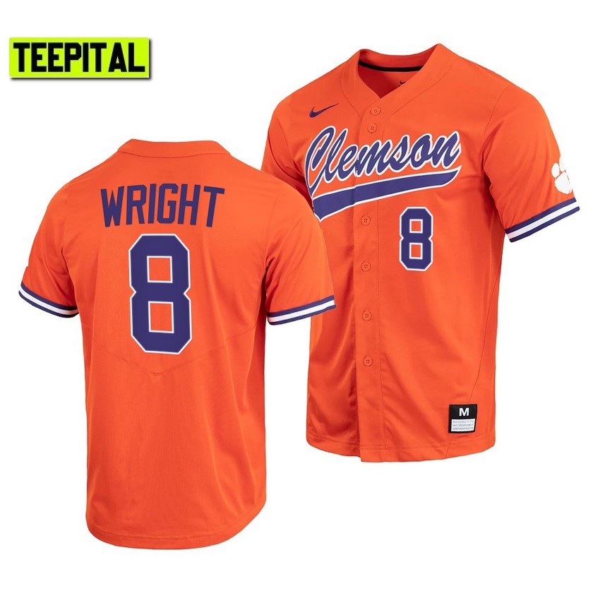 Clemson Tigers Blake Wright College Baseball Jersey Orange