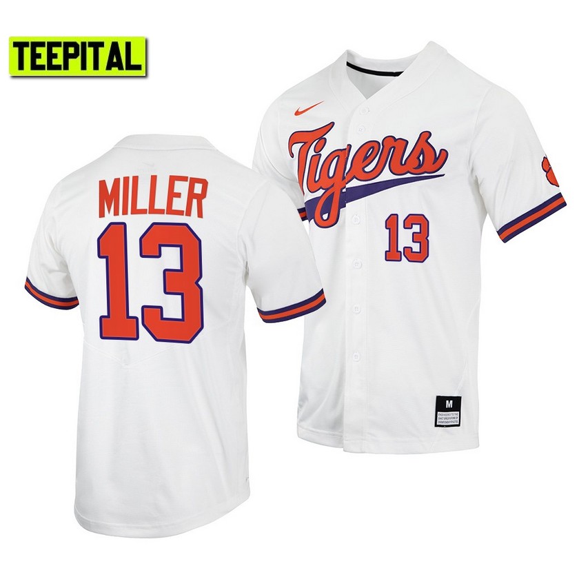 Clemson Tigers Brad Miller College Baseball Jersey White