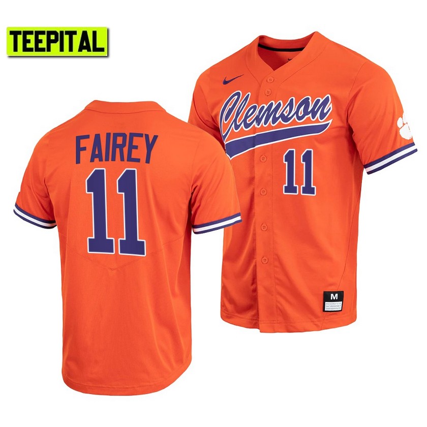 Clemson Tigers Chad Fairey College Baseball Jersey Orange
