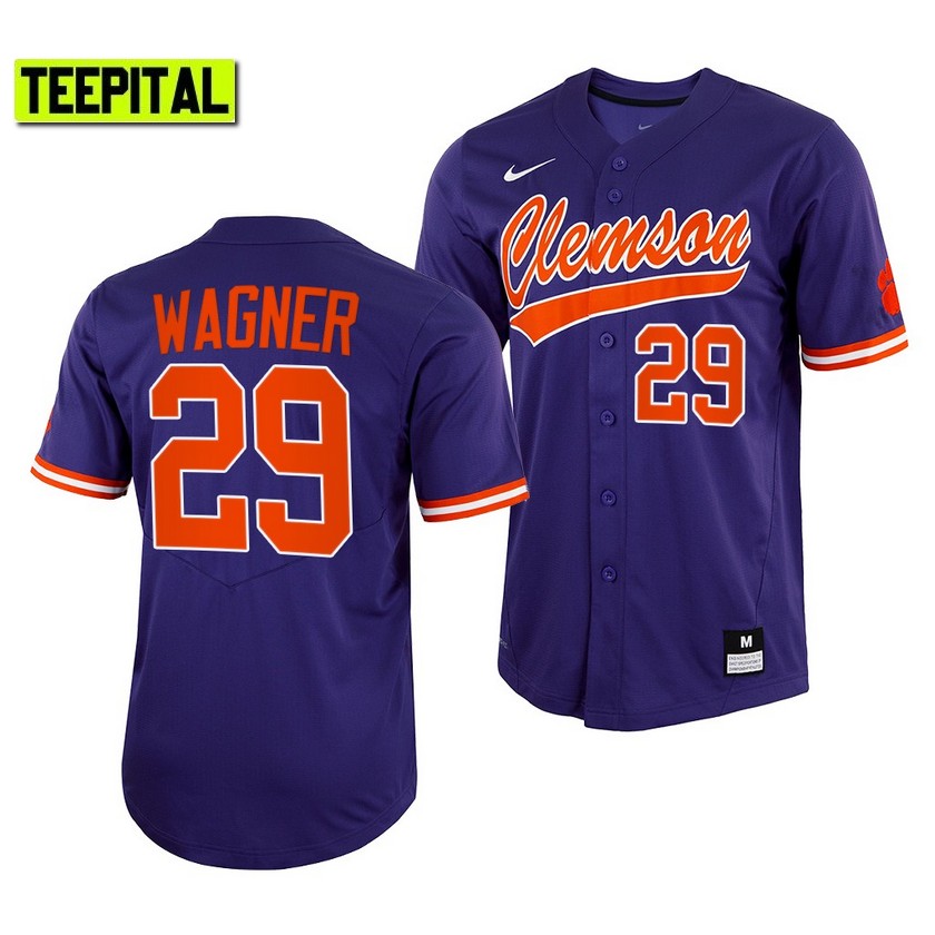 Clemson Tigers Max Wagner College Baseball Jersey Purple