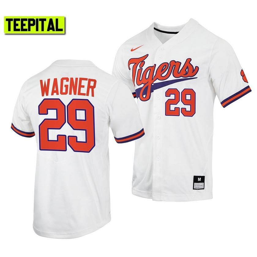 Clemson Tigers Max Wagner College Baseball Jersey White