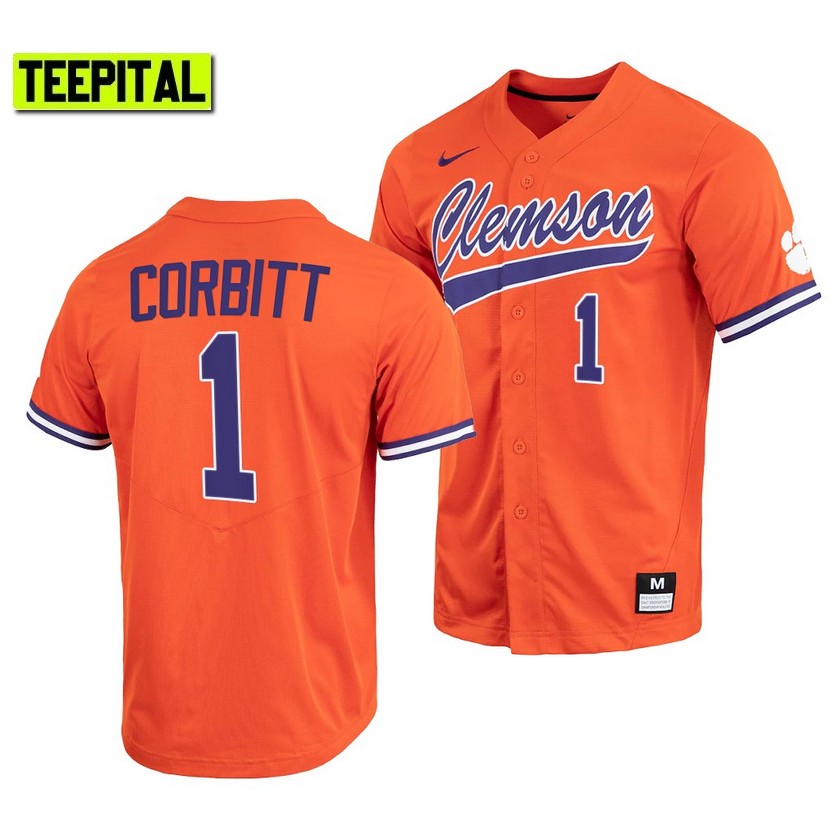 Clemson Tigers Tyler Corbitt College Baseball Jersey Orange