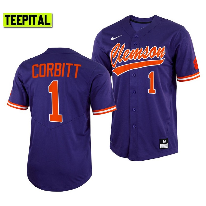Clemson Tigers Tyler Corbitt College Baseball Jersey Purple