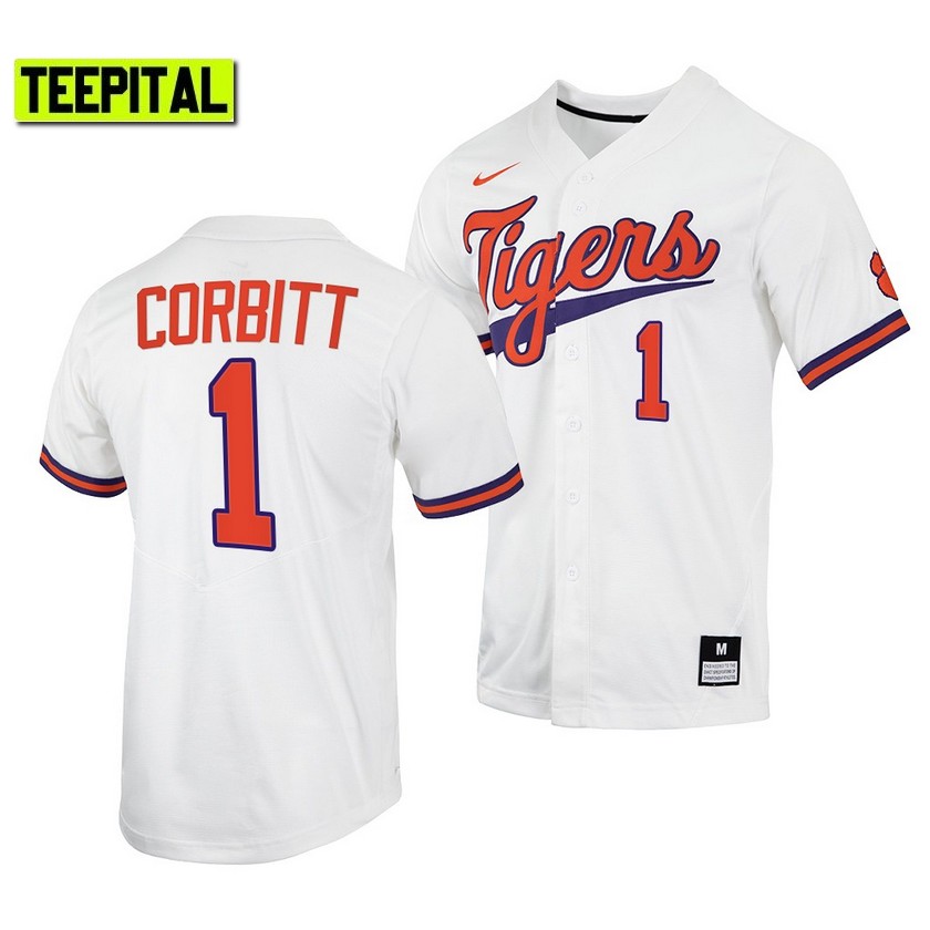 Clemson Tigers Tyler Corbitt College Baseball Jersey White