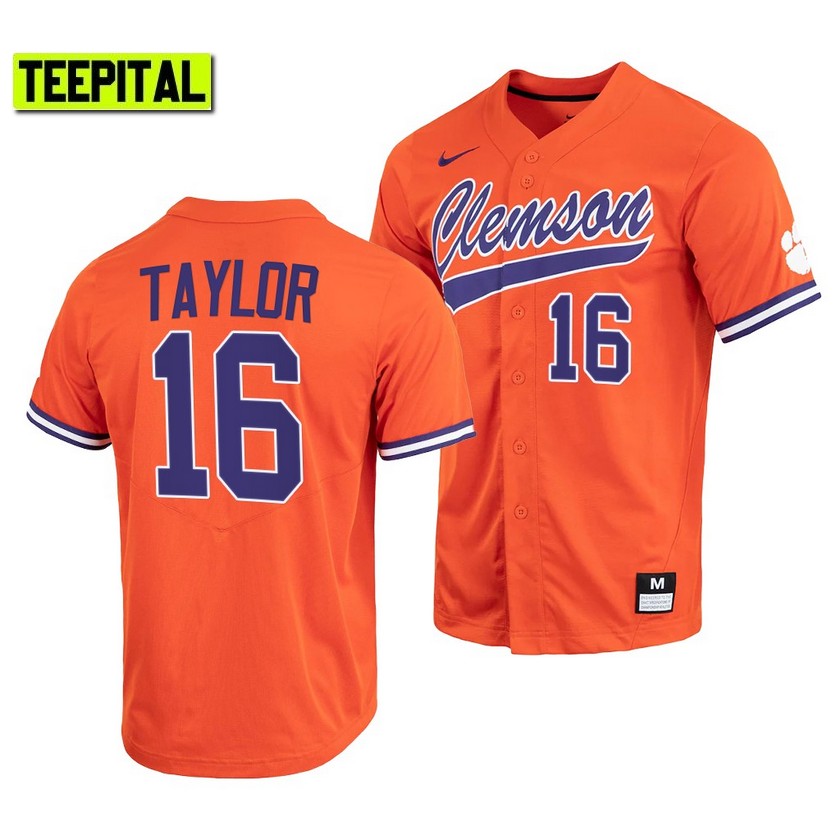 Clemson Tigers Will Taylor College Baseball Jersey Orange