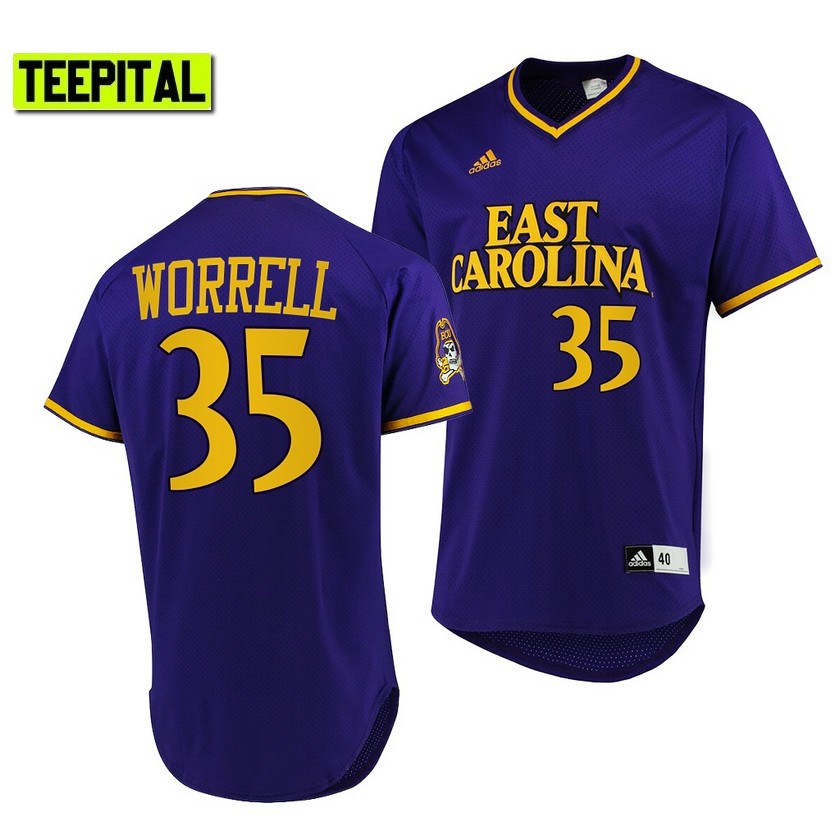 ECU Pirates Bryson Worrell College Baseball Jersey Purple