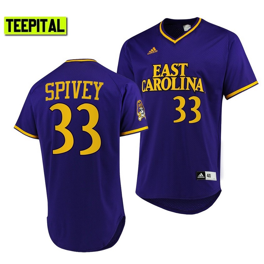 ECU Pirates Carter Spivey College Baseball Jersey Purple