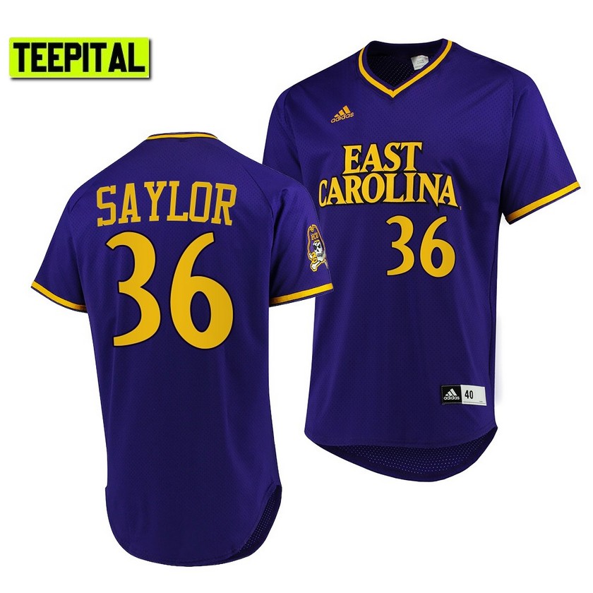 ECU Pirates Garrett Saylor College Baseball Jersey Purple