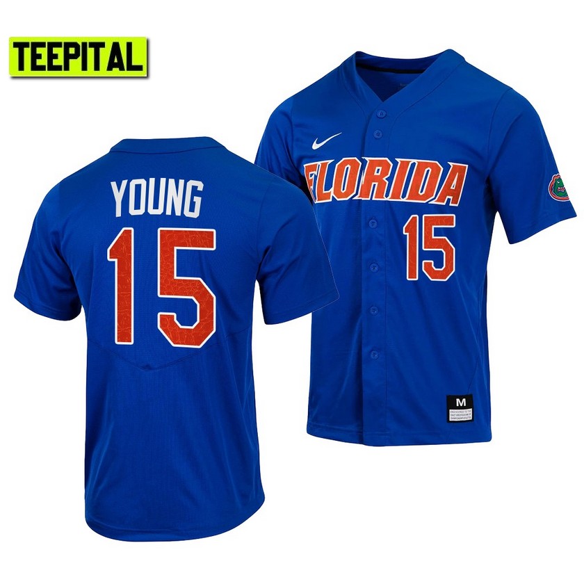 Florida Gators Danny Young College Baseball Jersey Royal